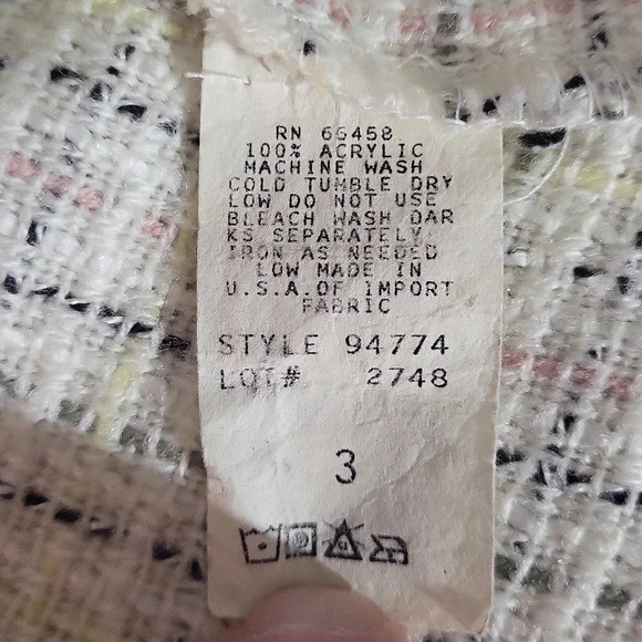 🛍Mandee‎ Knit Skirt Mini Plaid White Yellow Pink Zippered Pleated Juniors 3 - Picture 4 of 7